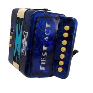 🍄 First Act Blue Accordion with Yellow Buttons